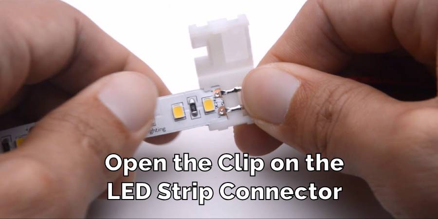 Open the Clip on the LED Strip Connector